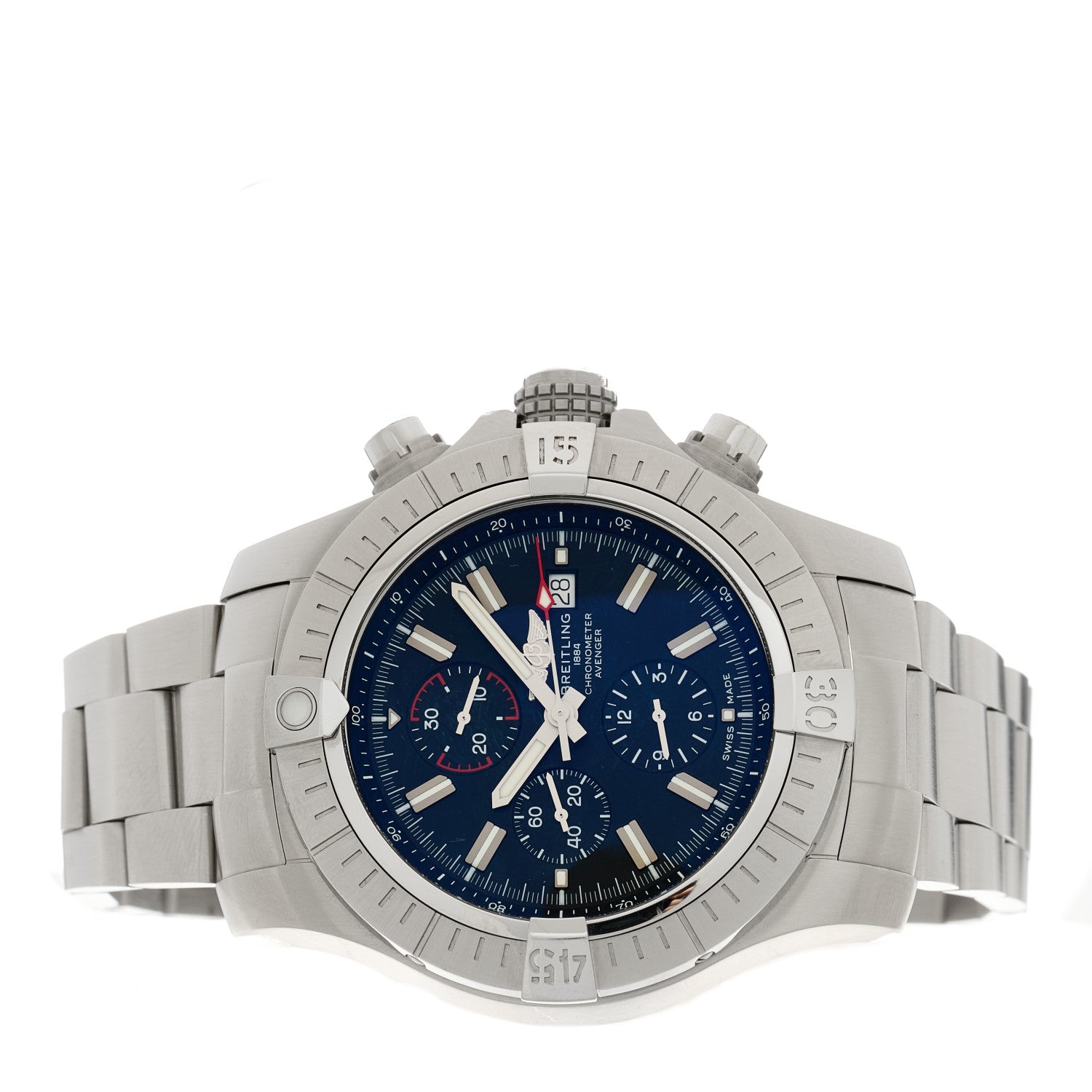 Breitling Stainless Steel 48mm Super Avenger Chronograph Automatic Watch Black A13375 2 of 5