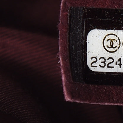 Chanel Deerskin Chevron Small CC Chain Bucket Bag Burgundy 8 of 10