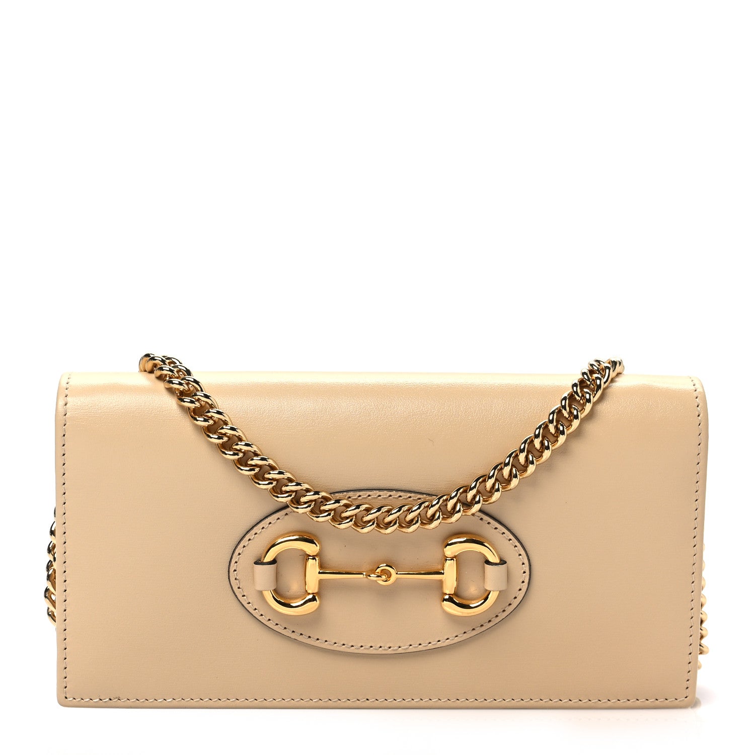 Gucci Boarded Plutone Calfskin Horsebit 1955 Wallet On Chain Bubble Tea 1 of 7