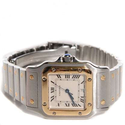 Cartier Stainless Steel 18K Yellow Gold 29mm Santos De Galbee Quartz Watch 4 of 15