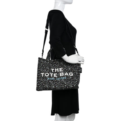 Marc Jacobs Cotton Canvas Floral Print Medium The Traveler Tote Bag Black 2 of 11