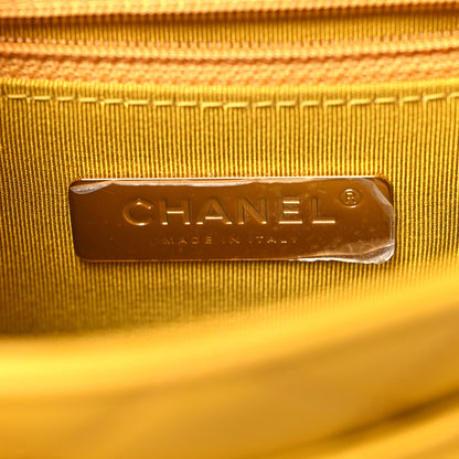 Chanel Lambskin Quilted Small Chain Infinity Top Handle Flap Yellow 6 of 10