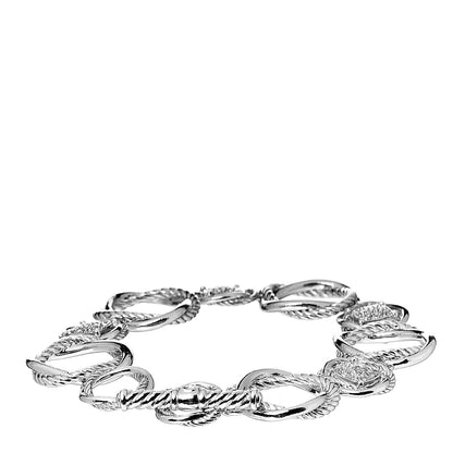 David Yurman Sterling Silver Diamond Infinity Link Bracelet 3 of 4