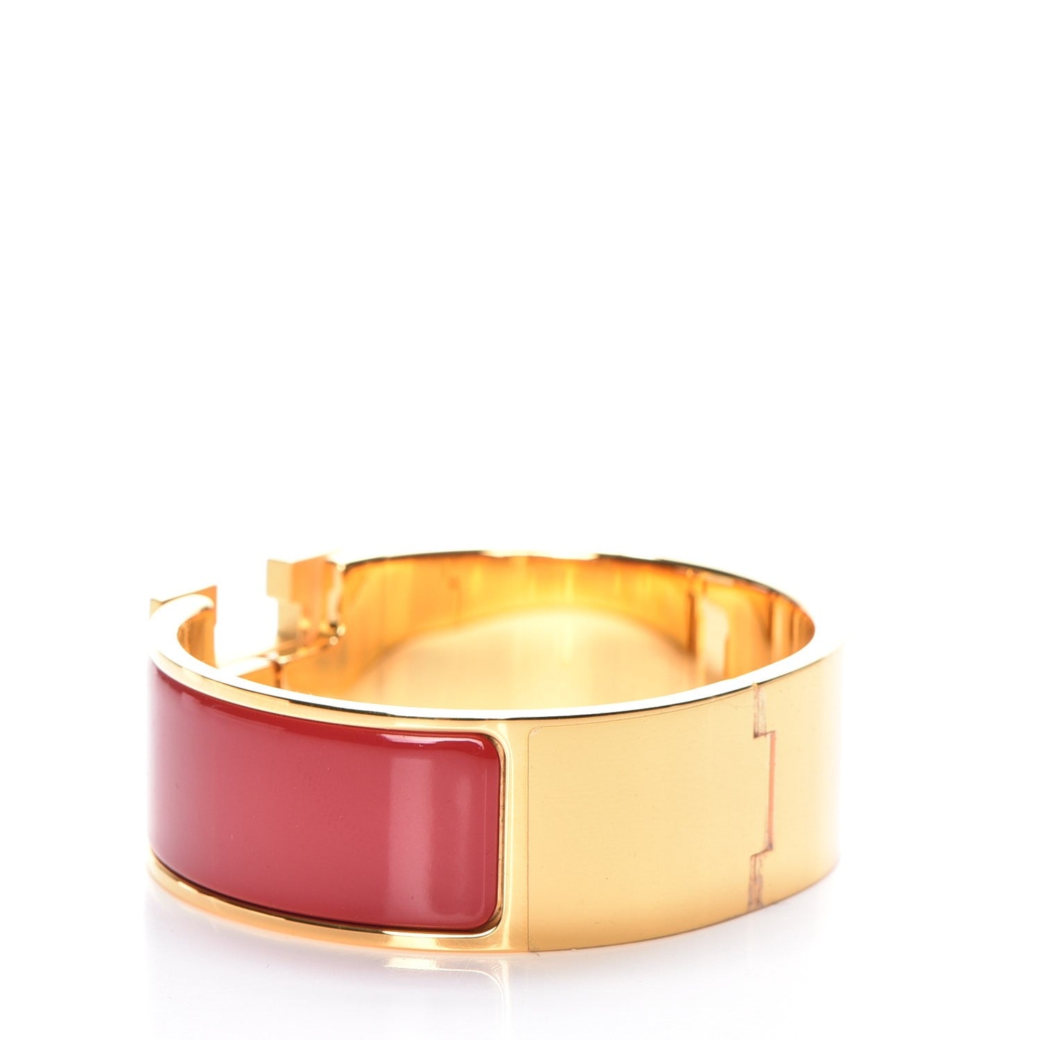 Hermes Enamel Wide Clic Clac H Bracelet PM Red 3 of 5