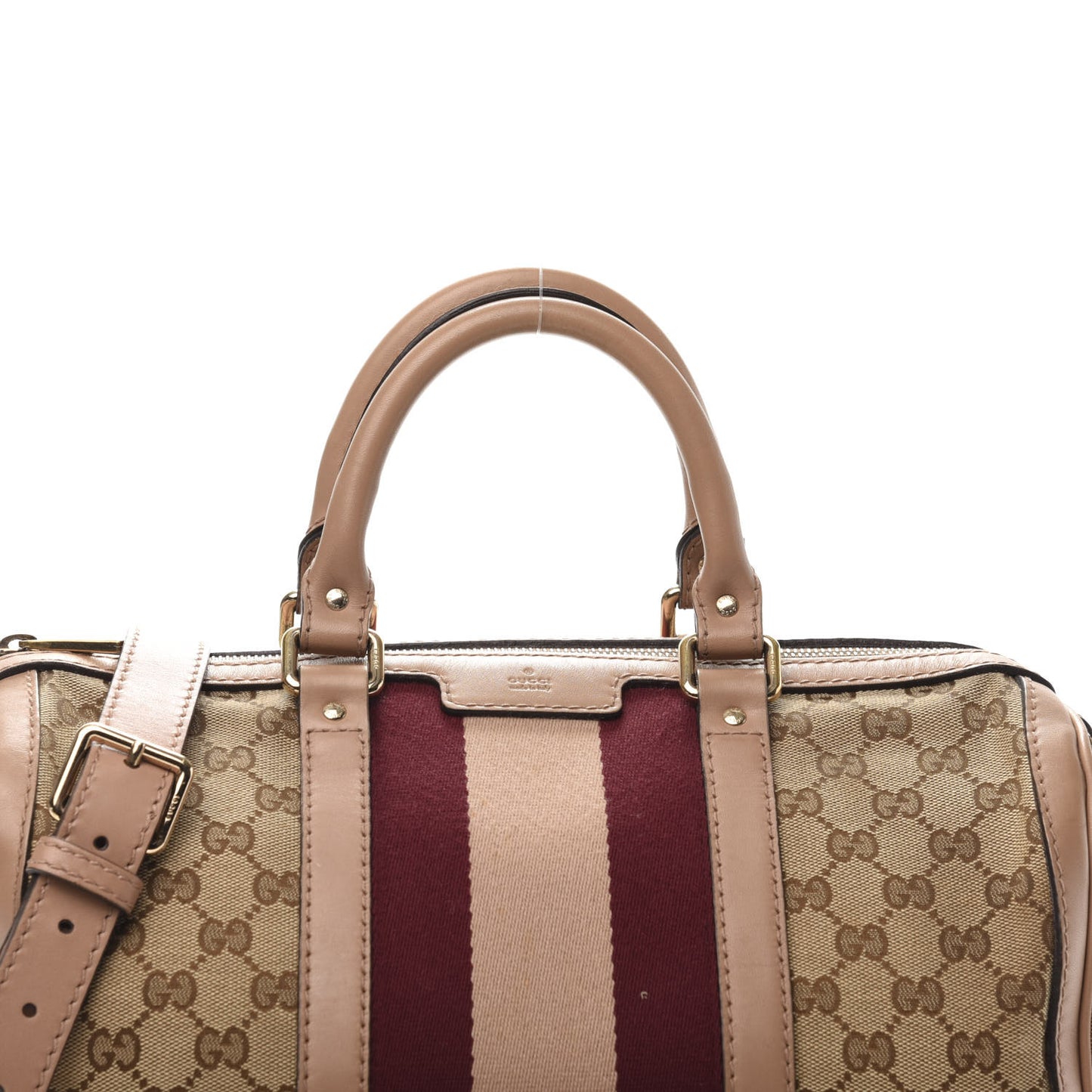 Monogram Vintage Web Medium Boston Pink