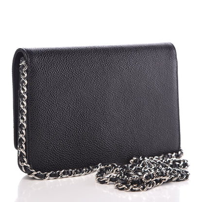 Chanel Caviar Timeless CC Wallet On Chain WOC Black 3 of 9