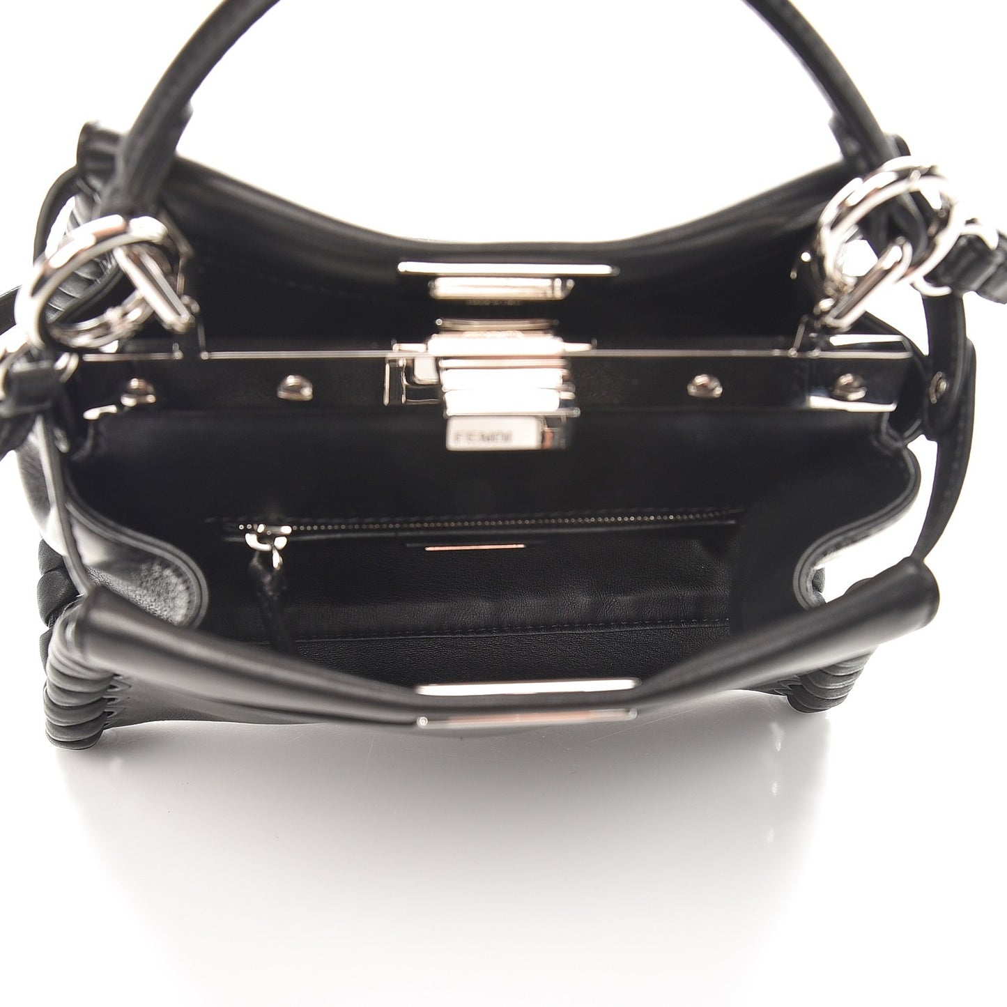 Nappa Lace Up Mini Peekaboo Iconic Satchel Black