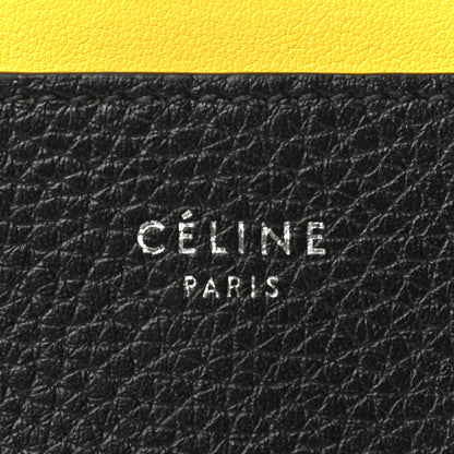 Celine Drummed Calfskin Bi-Color Card Holder Black Yellow 8 of 8