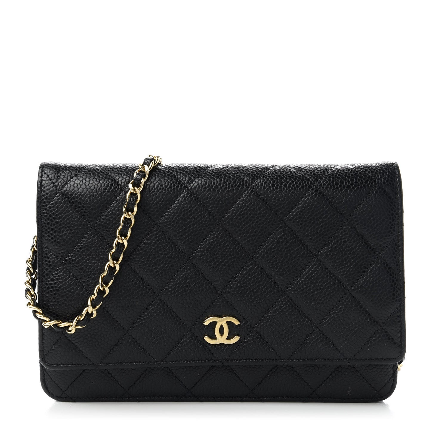 Caviar Quilted Wallet On Chain WOC Black
