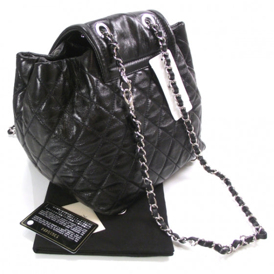 Lambskin Quilted Beijing Backpack Black