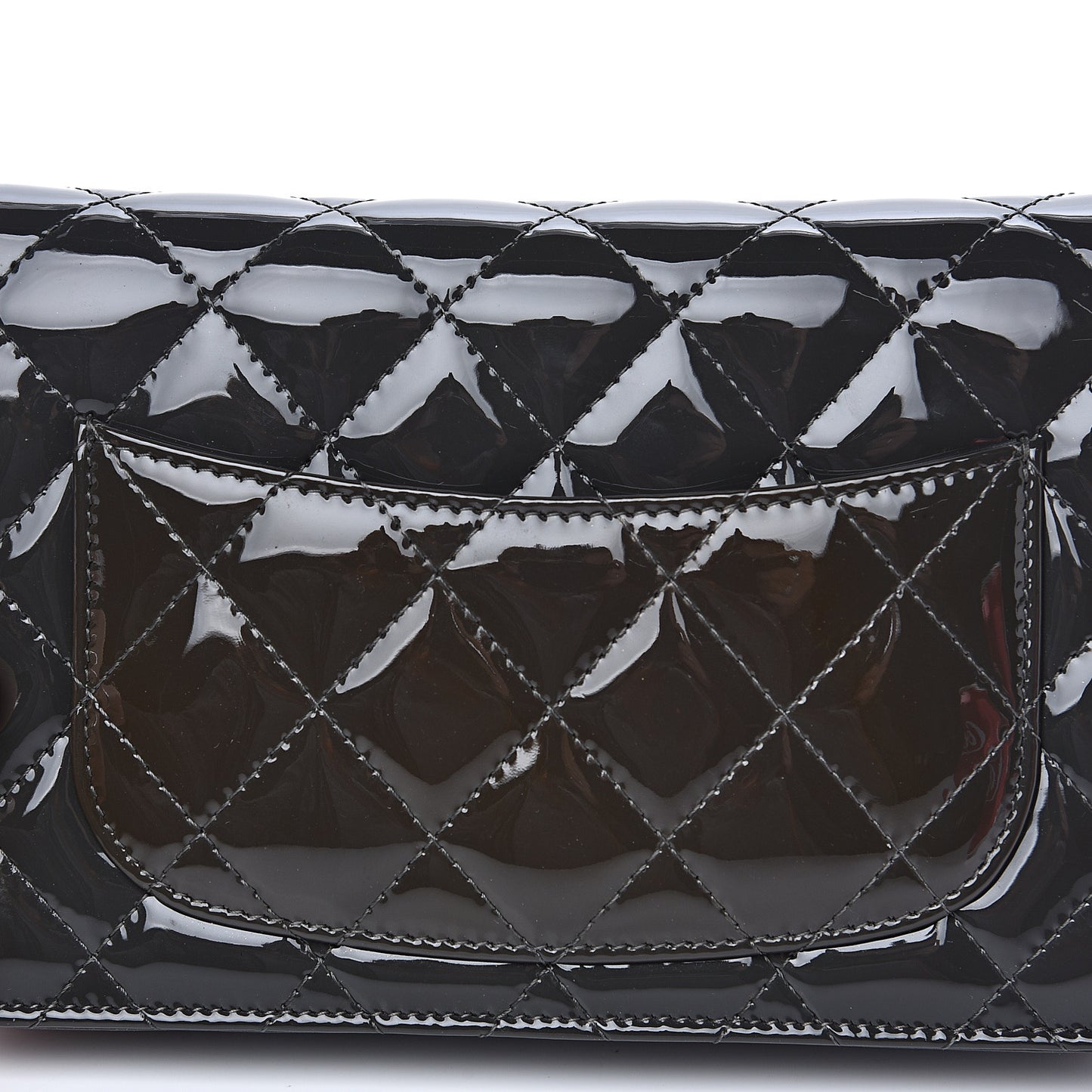 Patent Quilted Wallet On Chain WOC Black