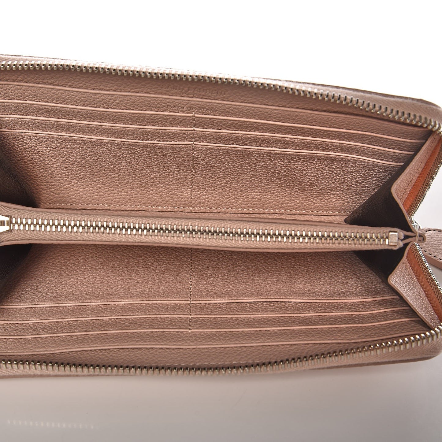 Grained Calfskin Rive Gauche Zip Around Wallet Pink