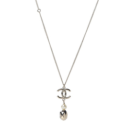 Chanel Pearl CC Drop Necklace Gold 1 of 3