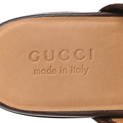 Gucci Goatskin Mens Horsebit Slippers 6.5 Light Brown 7 of 7