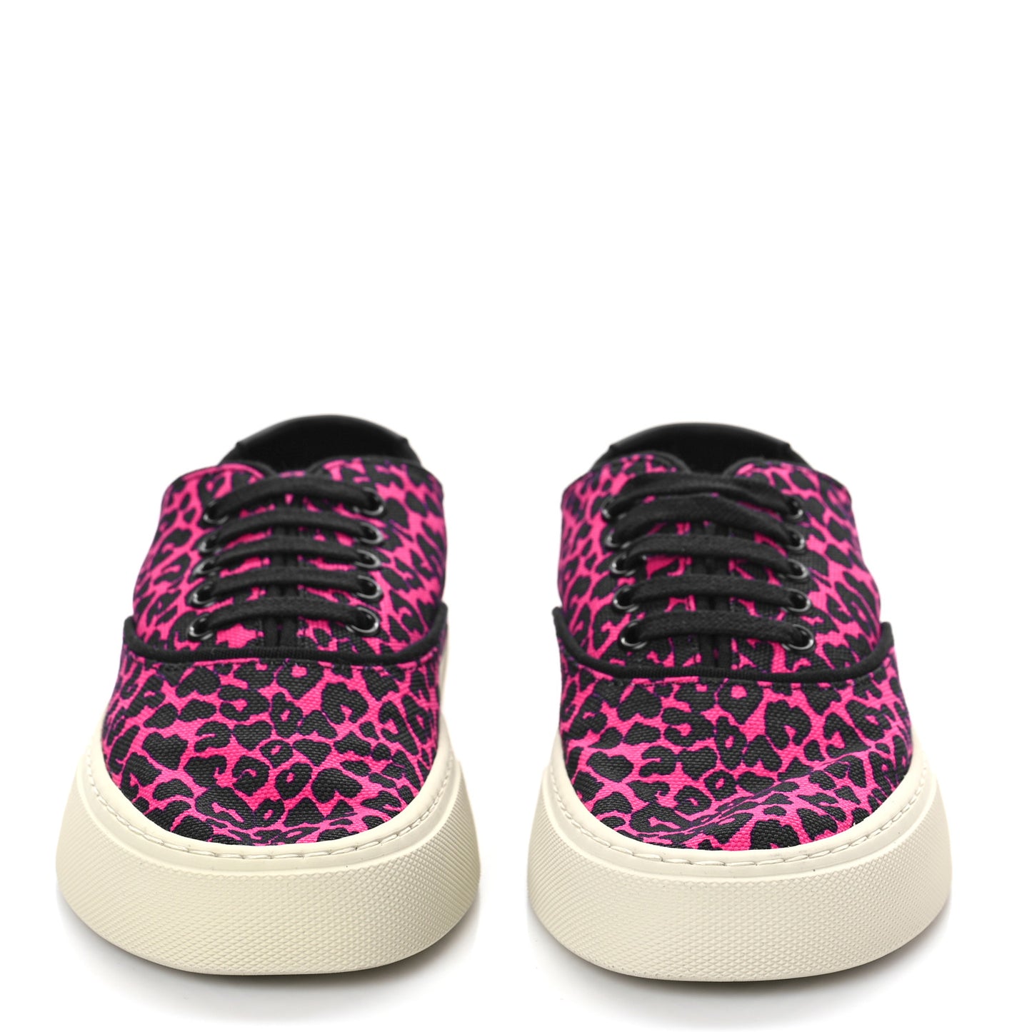 Canvas Leopard Print Venice Low Top Sneakers 36 Fuxia Black