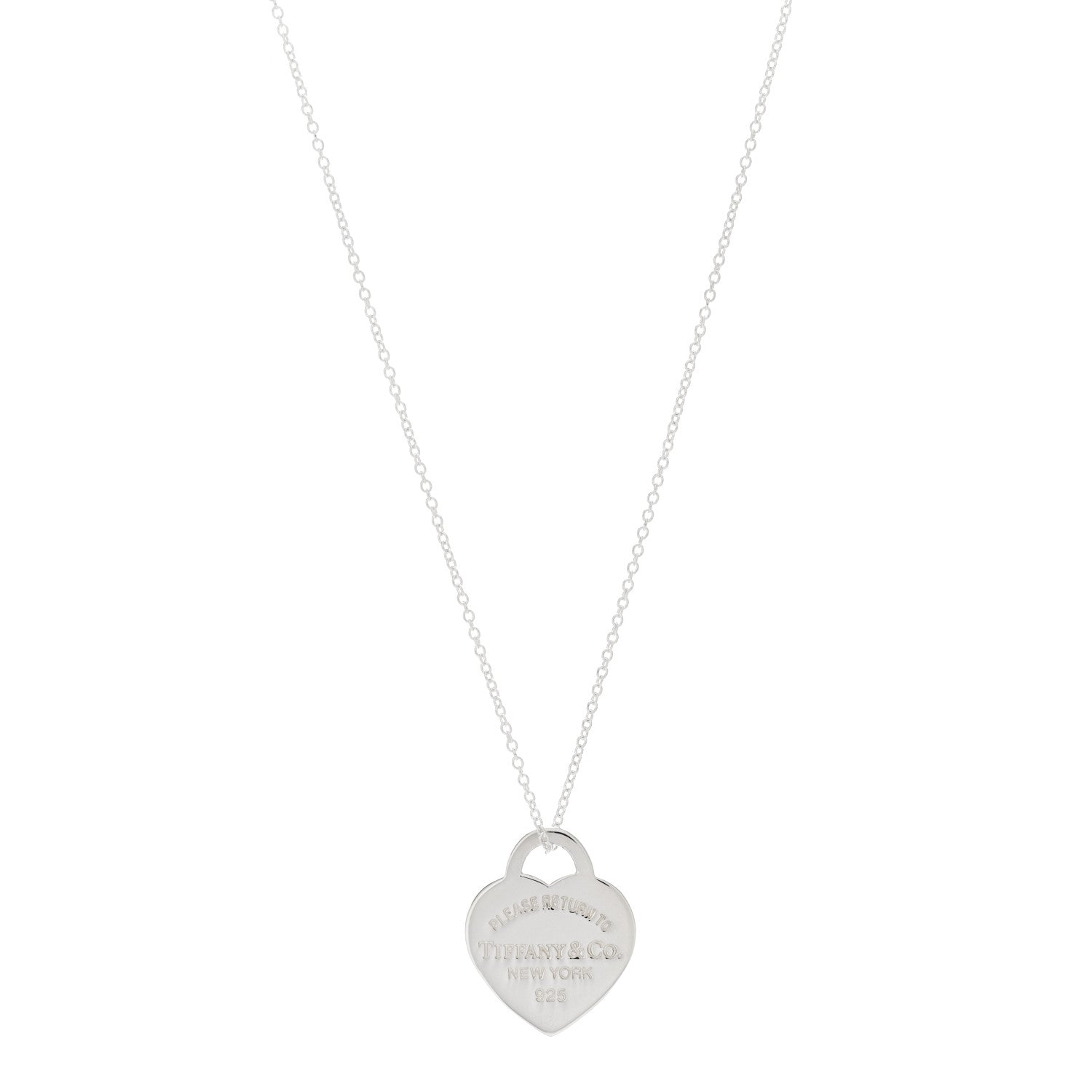 Tiffany Sterling Silver Small Return to Tiffany Heart Pendant Necklace 1 of 3