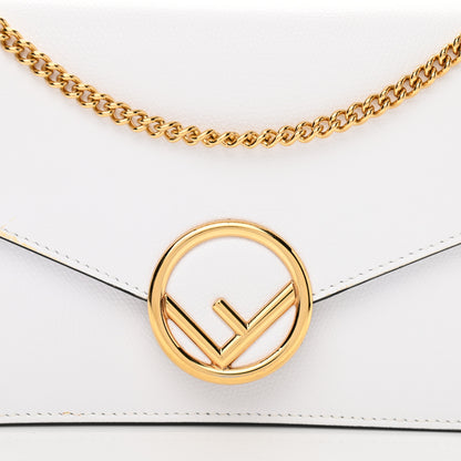Fendi Vitello Cruise F is Fendi Medium Envelope Wallet on Chain Optical White 8 of 12
