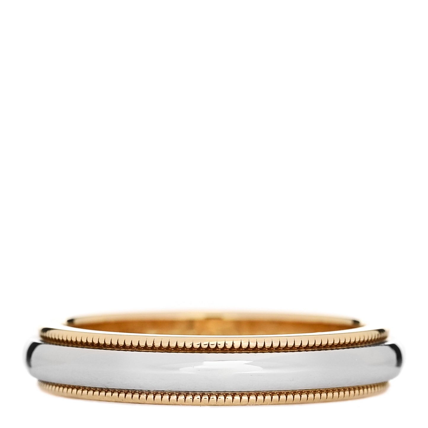 Platinum 18K Yellow Gold 3.5mm Together Milgrain Wedding Band Ring 49 5