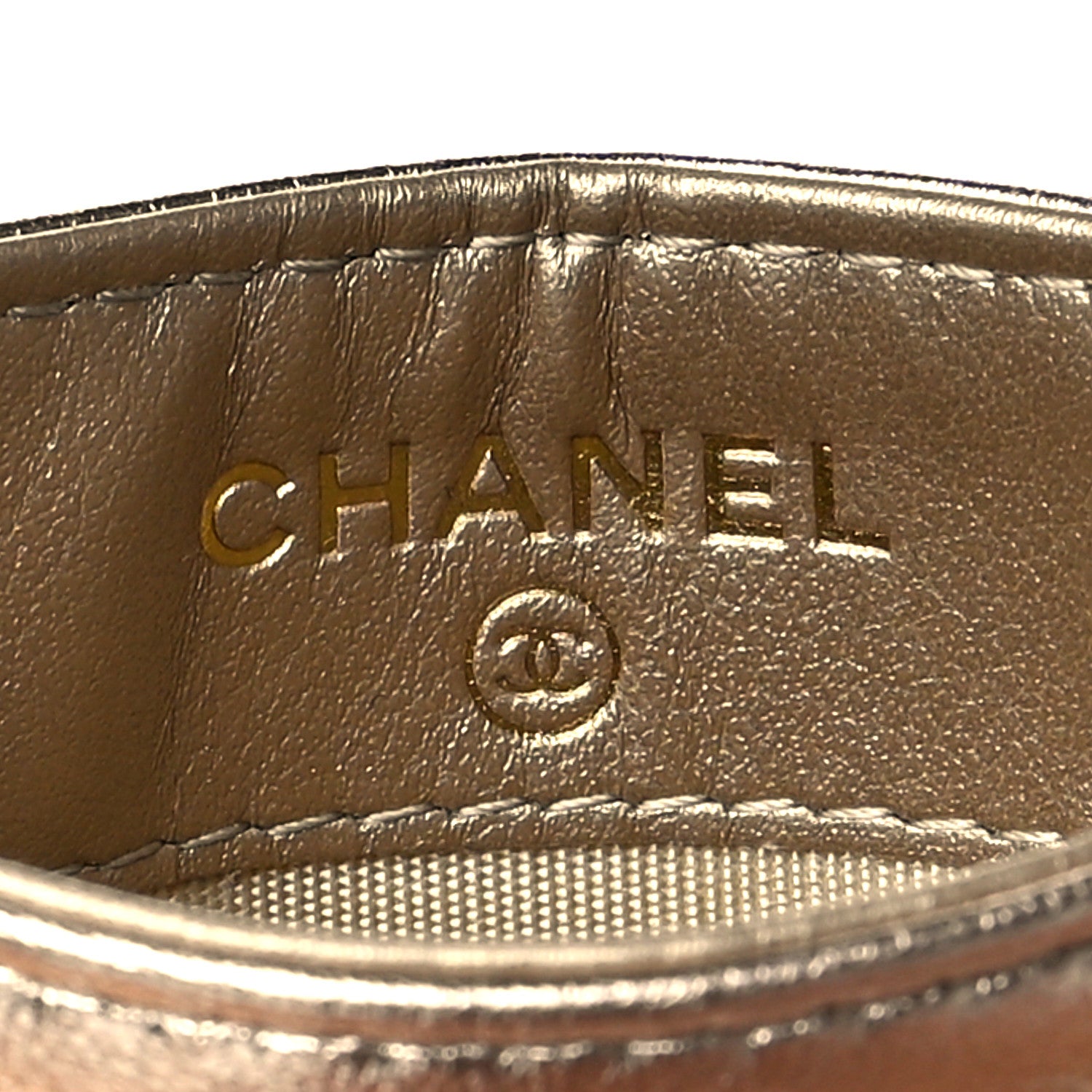 Chanel Metallic Lambskin Quilted Chanel 19 Card Holder Gold 6 of 11