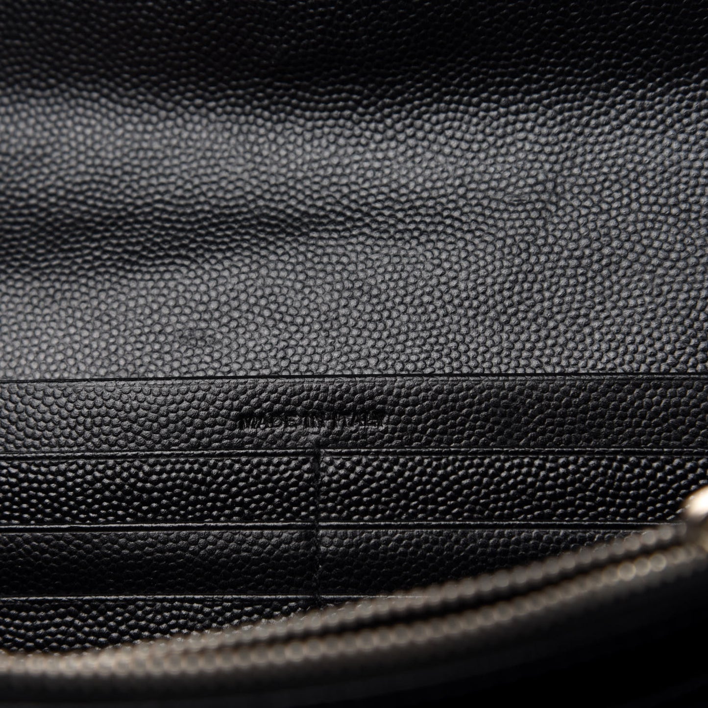 Grain De Poudre Matelasse Chevron Monogram Flap Wallet Black