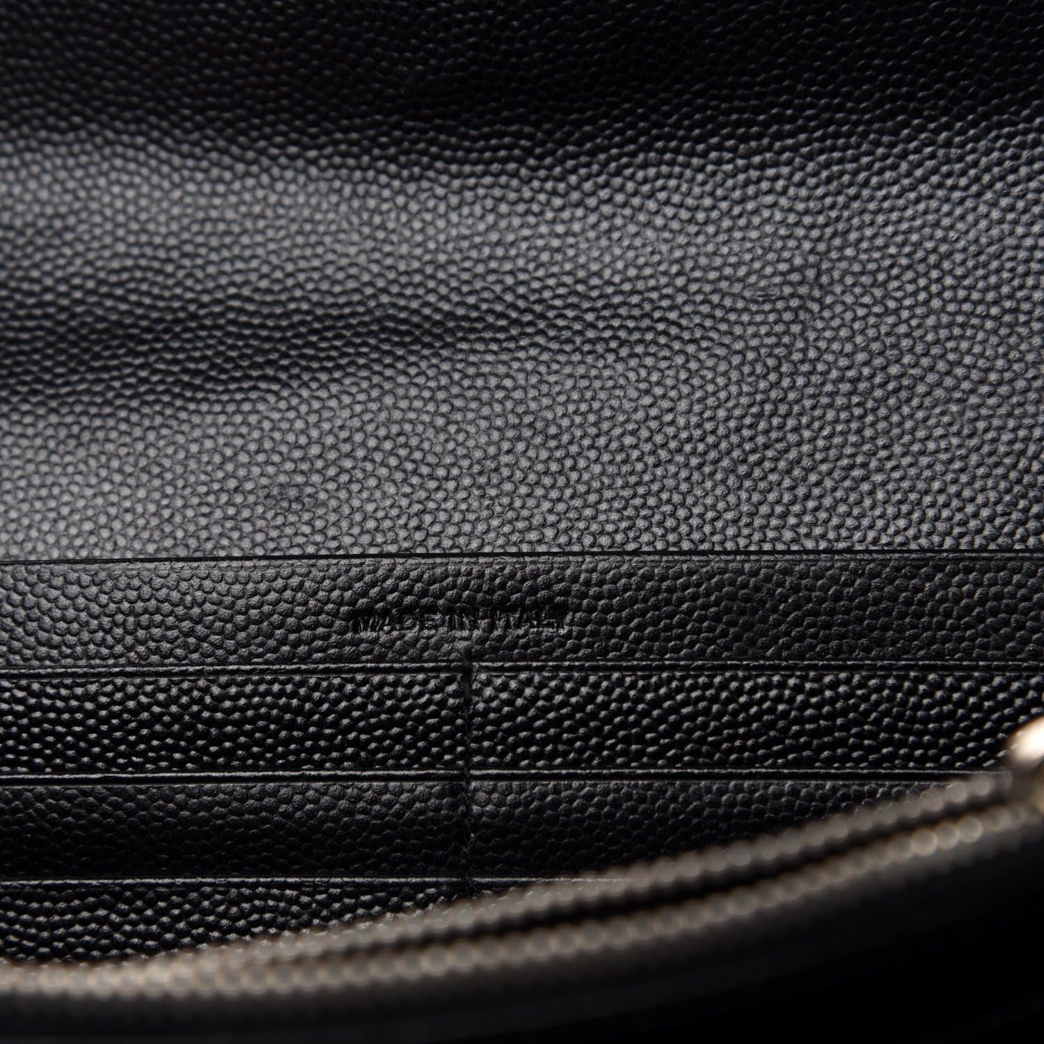 Saint Laurent Grain De Poudre Matelasse Chevron Monogram Flap Wallet Black 7 of 7