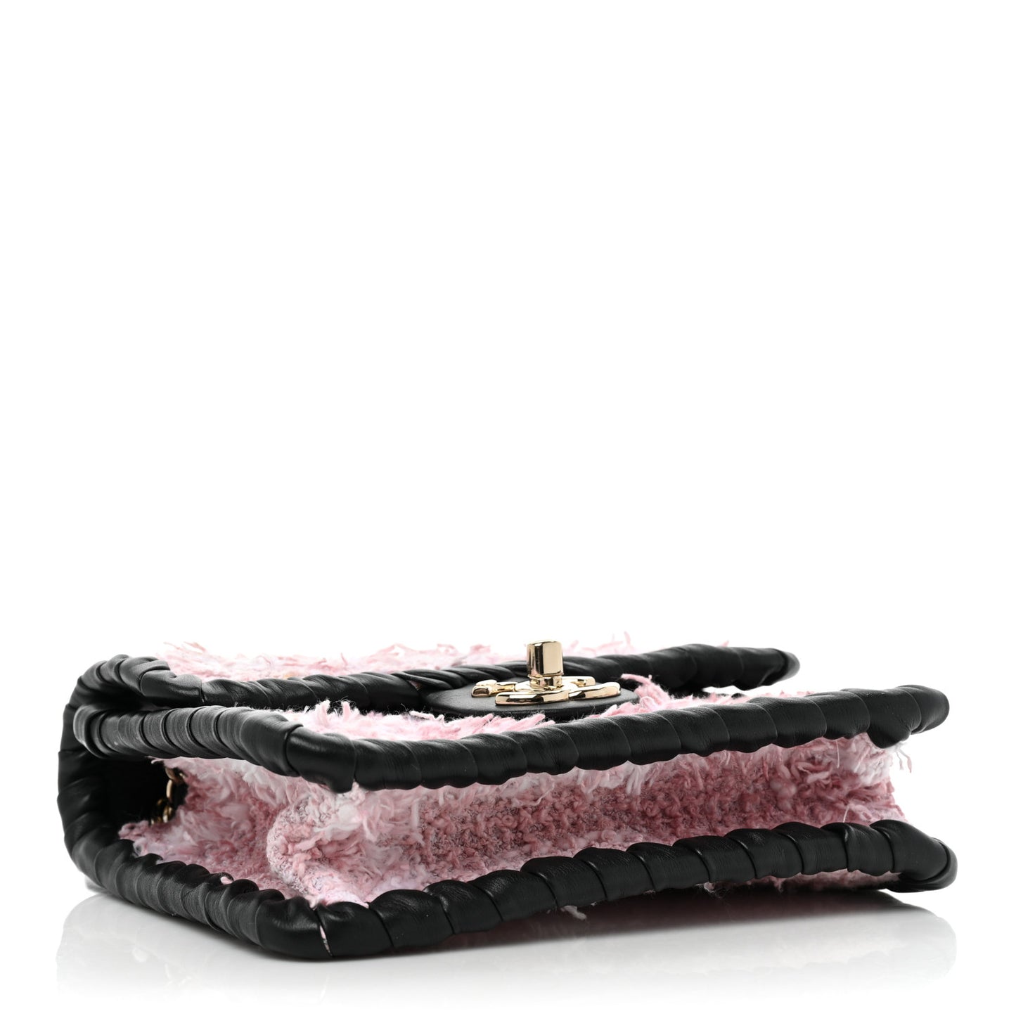 Tweed Braided Calfskin Mini My Own Frame Flap Pink Black