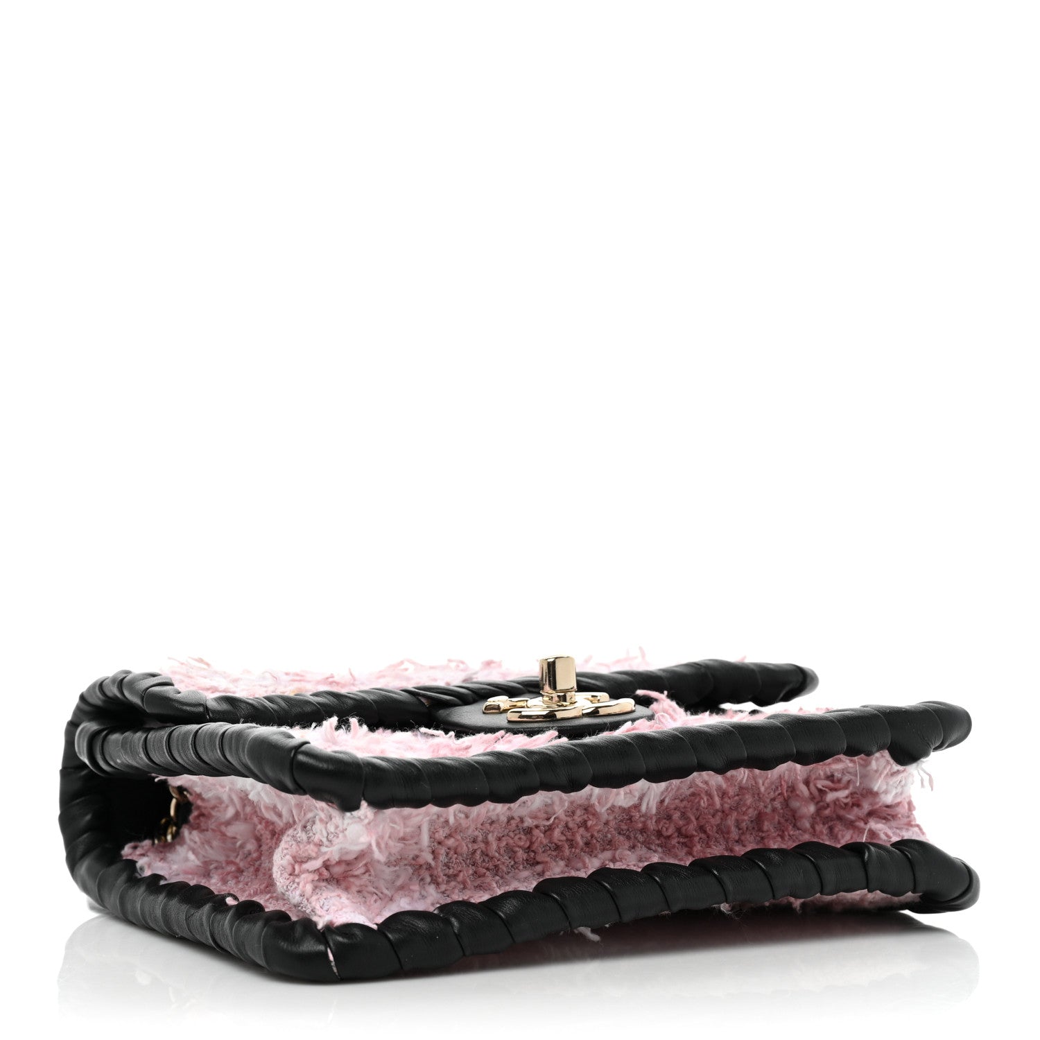 Chanel Tweed Braided Calfskin Mini My Own Frame Flap Pink Black 4 of 13