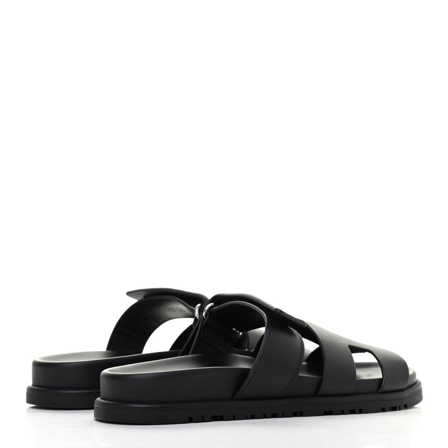 Hermes Calfskin Womens Chypre Sandals 36 Black 3 of 4