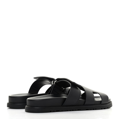 Hermes Calfskin Womens Chypre Sandals 36 Black 3 of 4