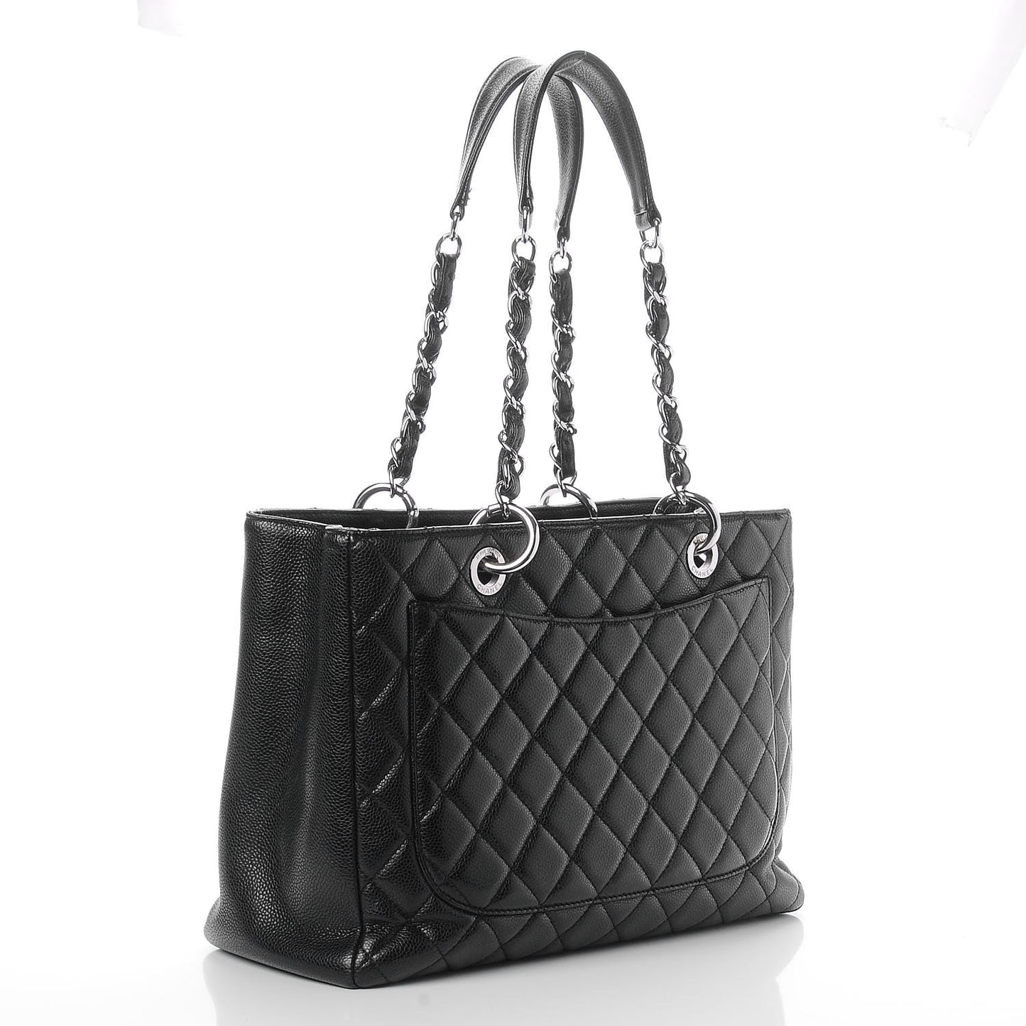 Caviar Quilted Grand Shopping Tote GST Black