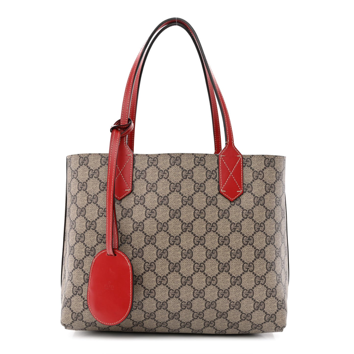 GG Supreme Monogram Small Reversible Tote Beige Red