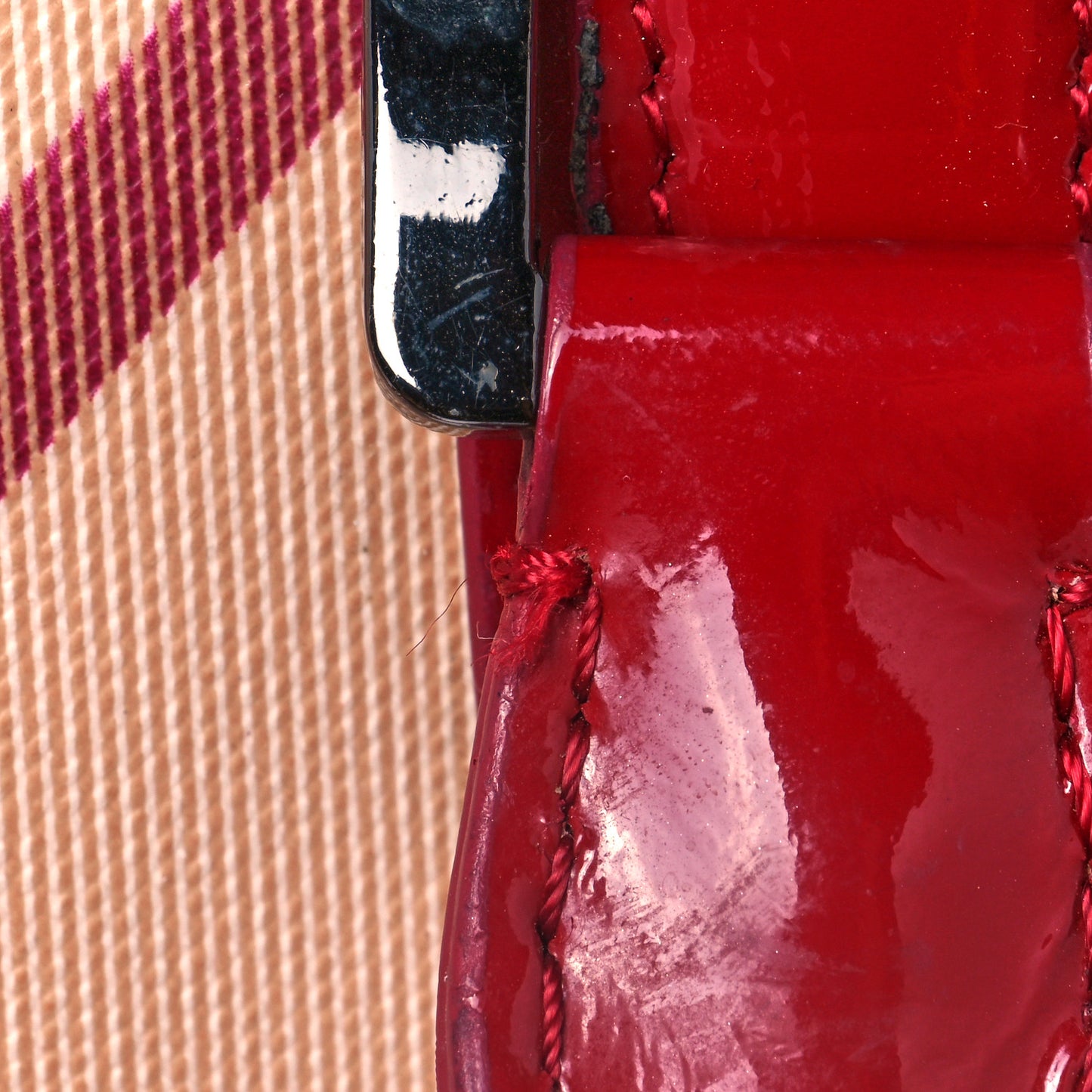 Patent Nova Check Chester Bowling Bag Raspberry Sorbet