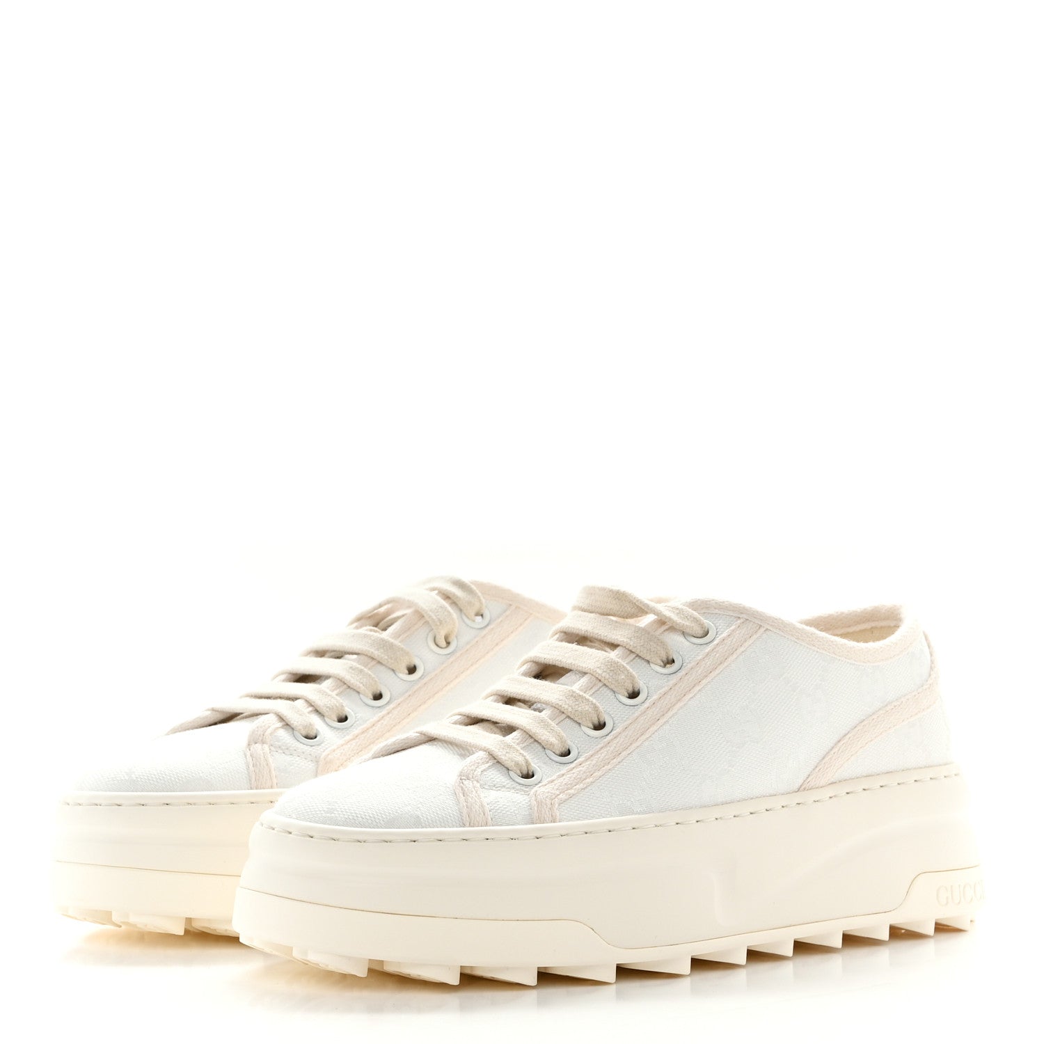 Gucci GG Monogram Womens 1977 Tennis Platform 52mm Sneakers 36 Great White Mystic White 3 of 8