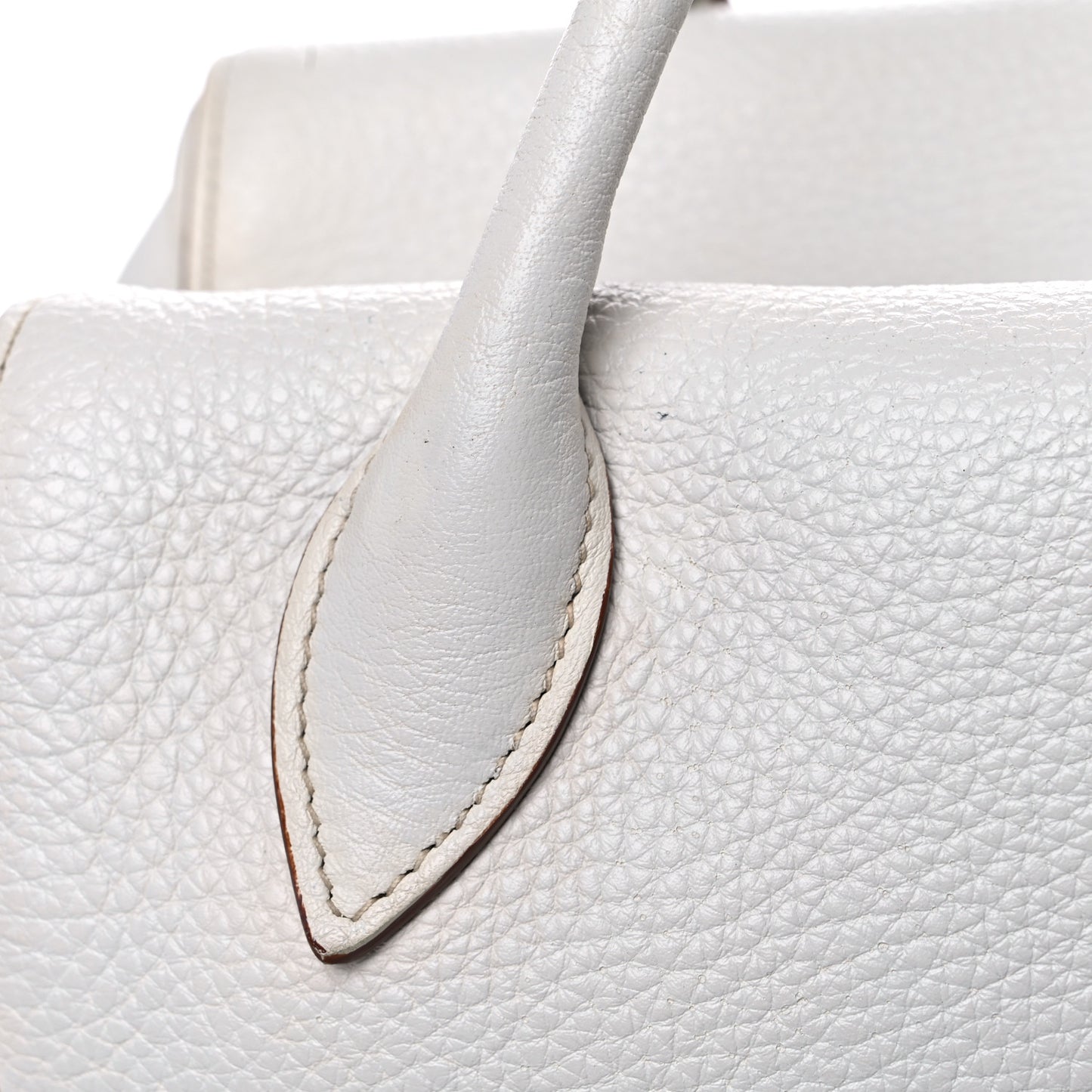 Vitello Daino Medium Top Handle Bag White