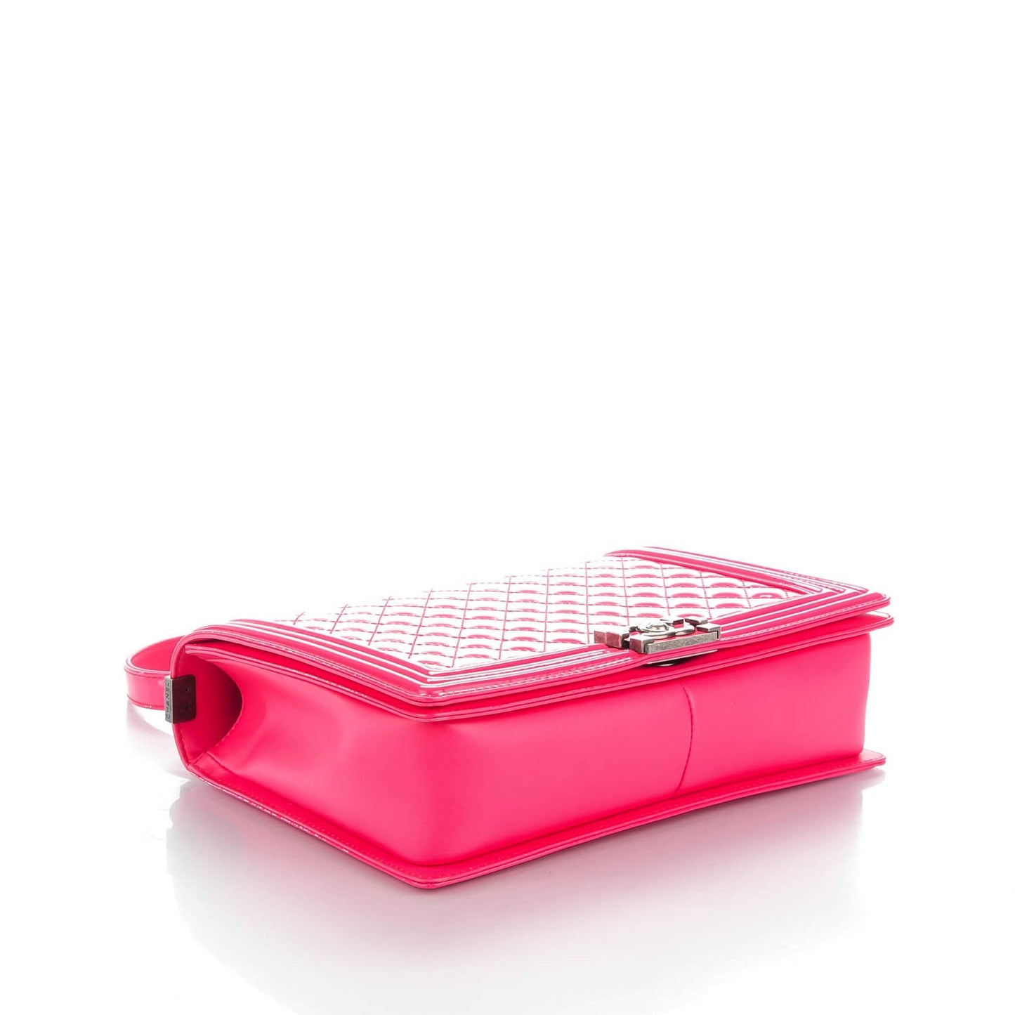 Patent Quilted Large Boy Flap Pink