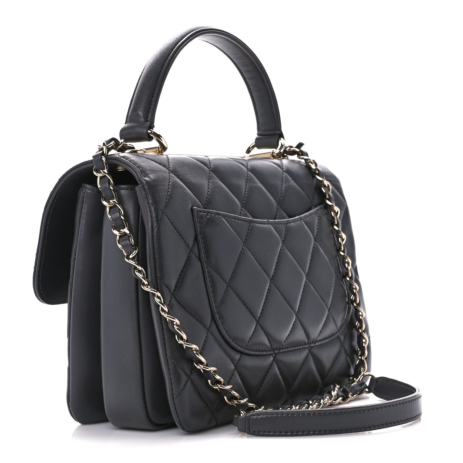 Chanel Lambskin Quilted Small Trendy CC Dual Handle Flap Bag Dark Grey 3 of 12