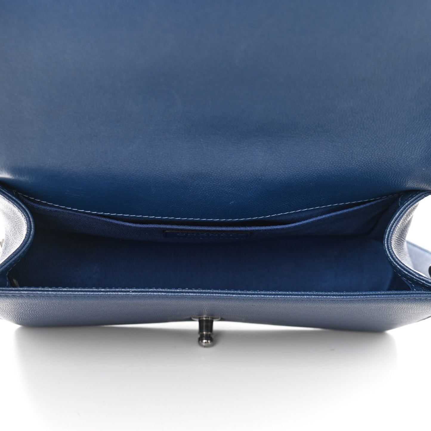 Caviar Quilted Medium Boy Flap Blue