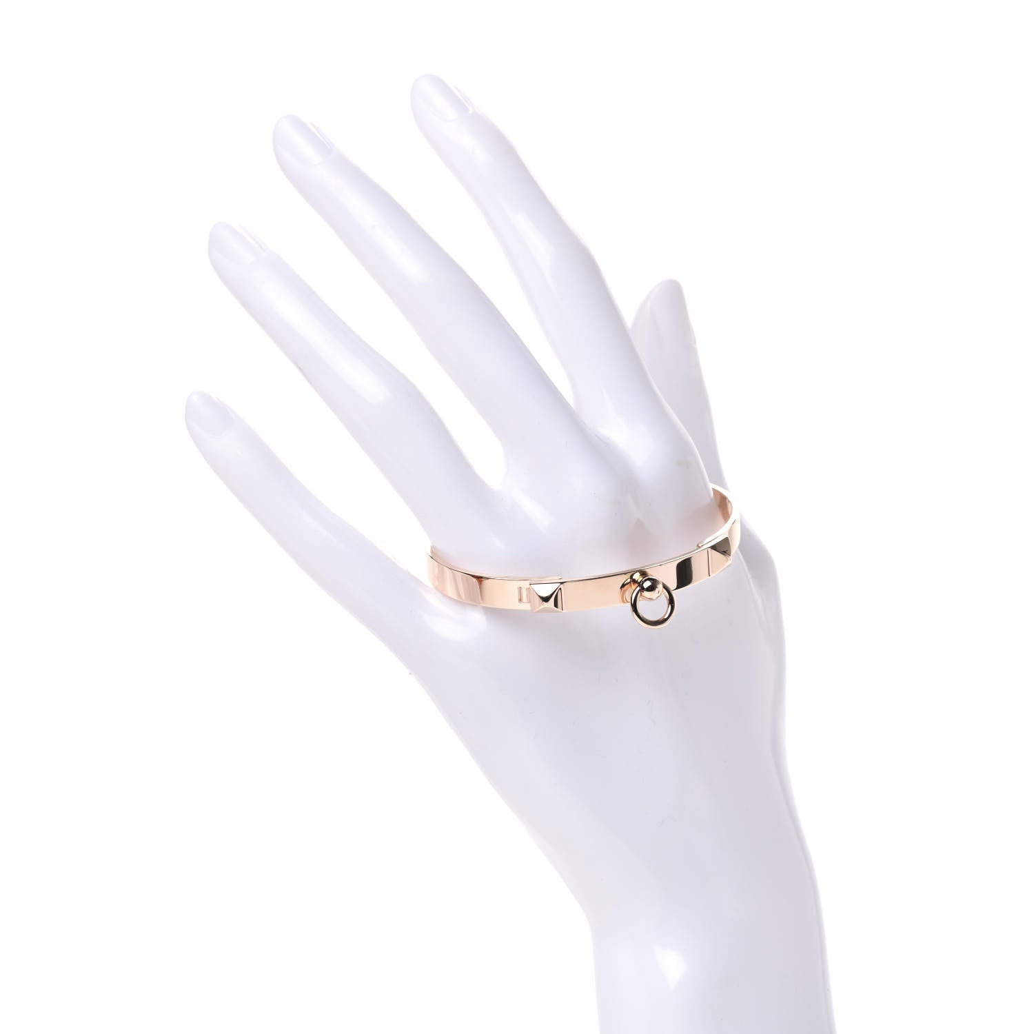 Hermes 18K Rose Gold PM Collier De Chien Bracelet SH 2 of 5