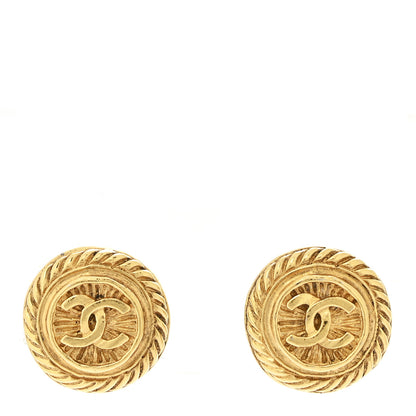 Chanel Round CC Clip On Earrings Gold 1 of 4