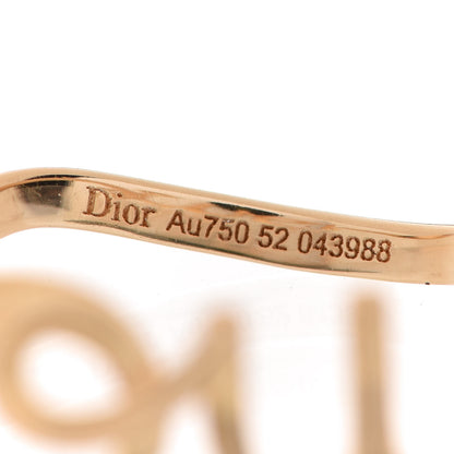 Christian Dior 18K Yellow Gold Diamond Oui Ring 52 6 4 of 5