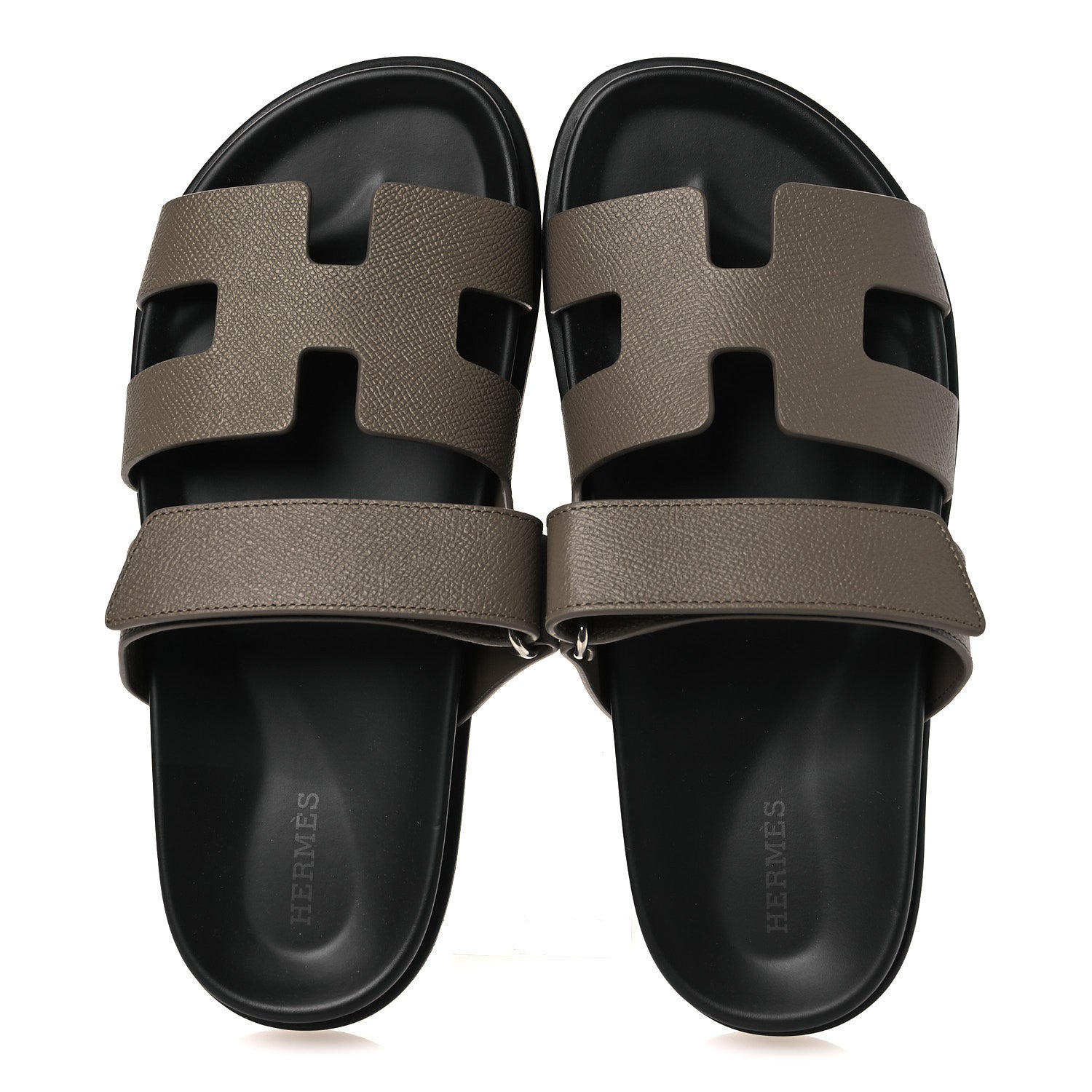 Hermes Epsom Womens Chypre Sandals 38 Etoupe 2 of 11