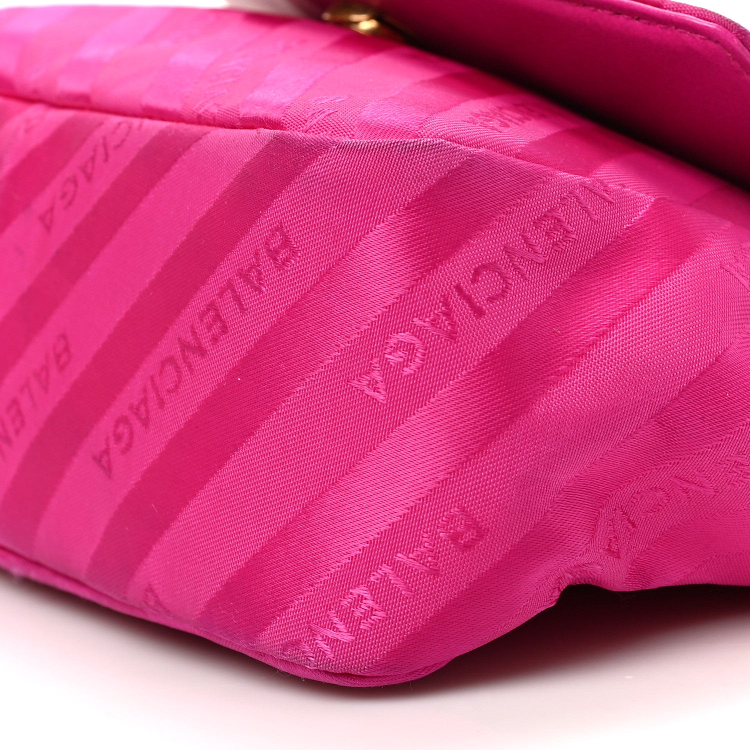 Balenciaga Nylon Jacquard Diagonal Logo S BB Round Shoulder Bag Rose Magenta 10 of 10