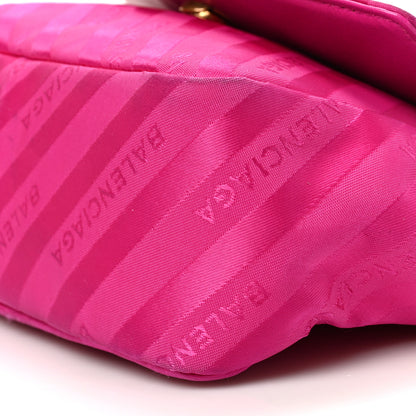 Balenciaga Nylon Jacquard Diagonal Logo S BB Round Shoulder Bag Rose Magenta 10 of 10