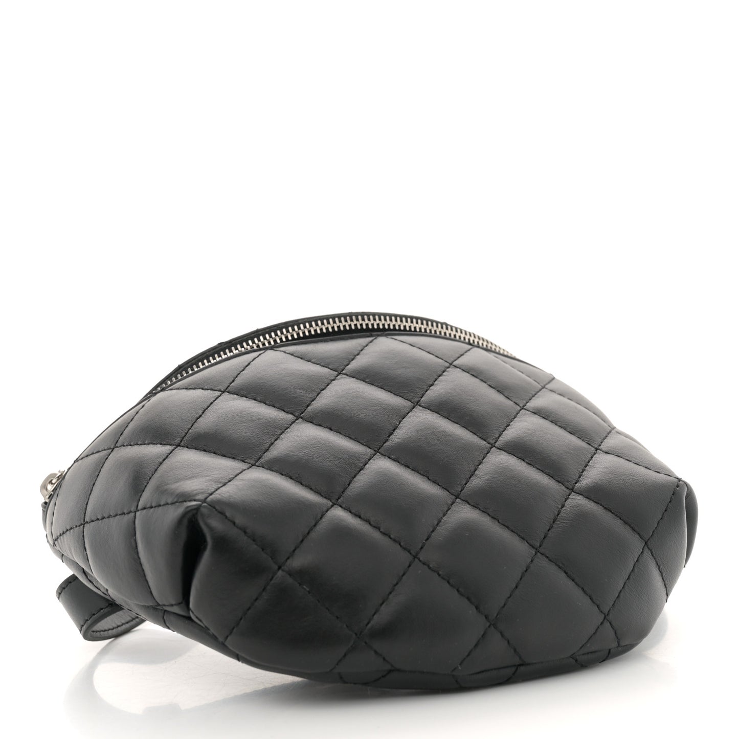 Calfskin Quilted Waist Belt Bag Black