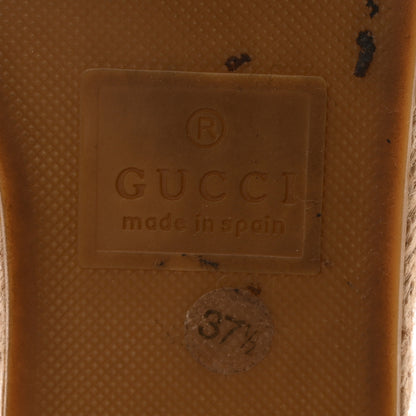 Gucci Linen Psychedelic Mini GG Espadrille Slide Sandals 37.5 Multicolor 7 of 9