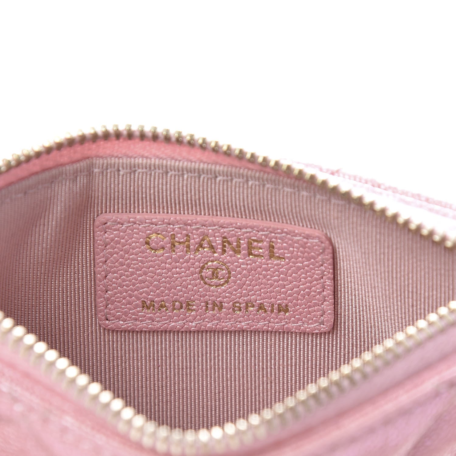 Chanel Iridescent Caviar Quilted Flap Zip Card Holder Pink 6 of 7