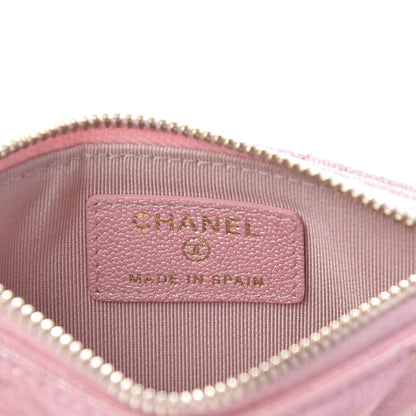 Chanel Iridescent Caviar Quilted Flap Zip Card Holder Pink 6 of 7