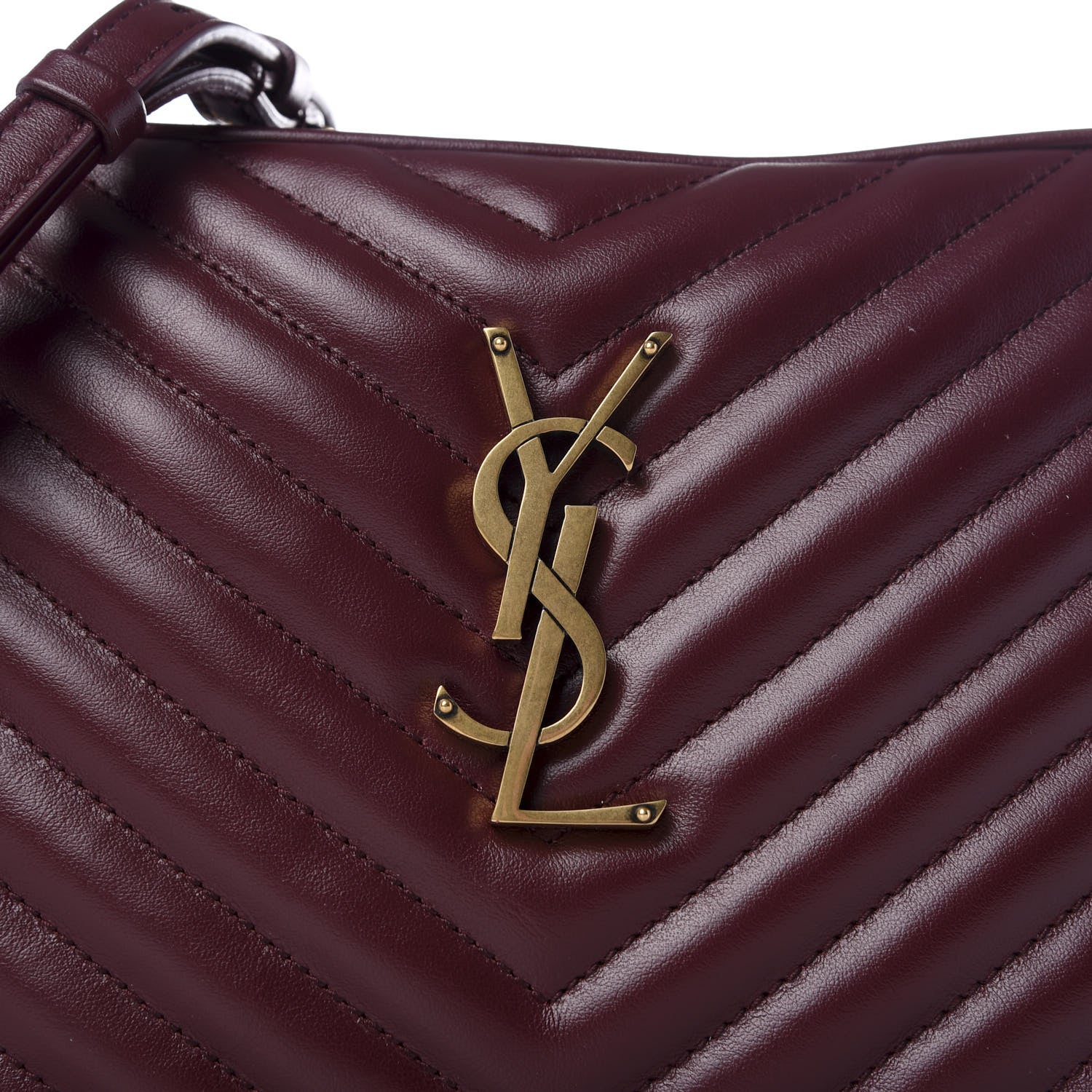 Saint Laurent Calfskin Matelasse Monogram Lou Camera Bag Dark Legion Red 9 of 9