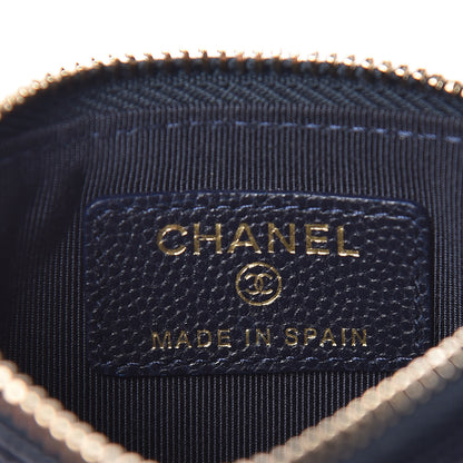 Chanel Caviar Quilted Flap Zip Card Holder Navy Blue 6 of 8