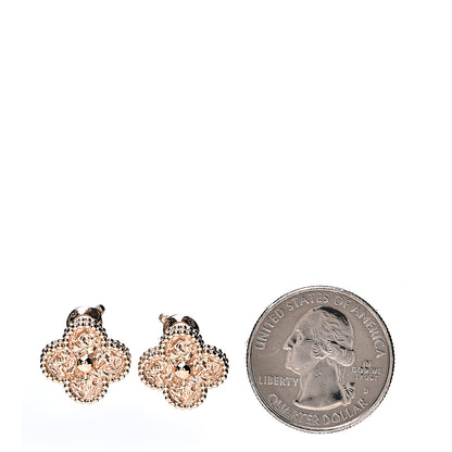Van Cleef & Arpels 18K Rose Gold Vintage Alhambra Earrings 2 of 5